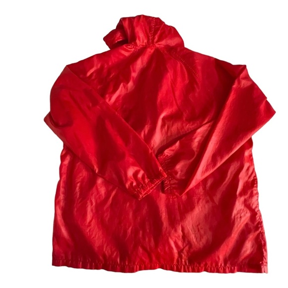 VTG Levis Olympic 80s red lightweight pullover hooded 3/4 zip Windbreaker large - Picture 8 of 12